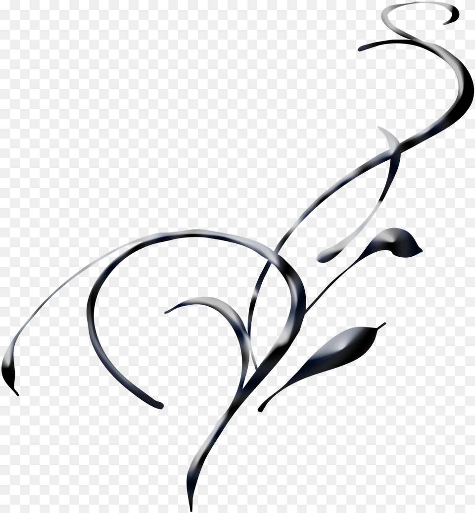 Swirl Abstract Black Satin Elegant Design Curved Shape Elegant Designs Black And White, Electronics, Hardware Free Png Download