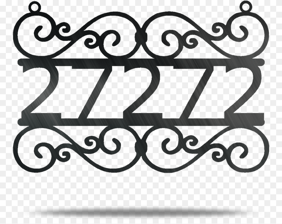 Swirl Address Customizable Metal Wall Sign Wrought Iron Clipart, Text, Symbol, Number, Furniture Free Png