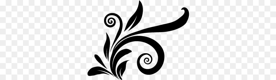 Swirl Clipart Decal Calligraphy, Gray Free Png