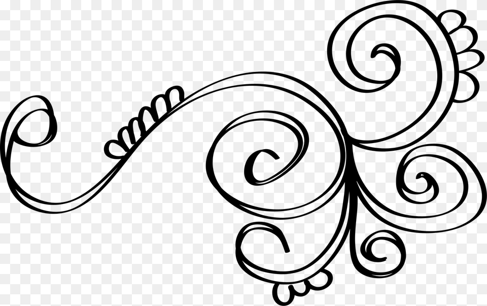 Swirl Doodle, Gray Free Png