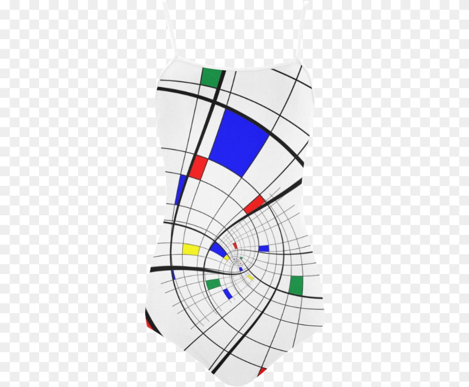 Swirl Grid With Colors Red Blue Green Yellow Strap Circle, Clothing, Swimwear, Person, Tank Top Free Png Download