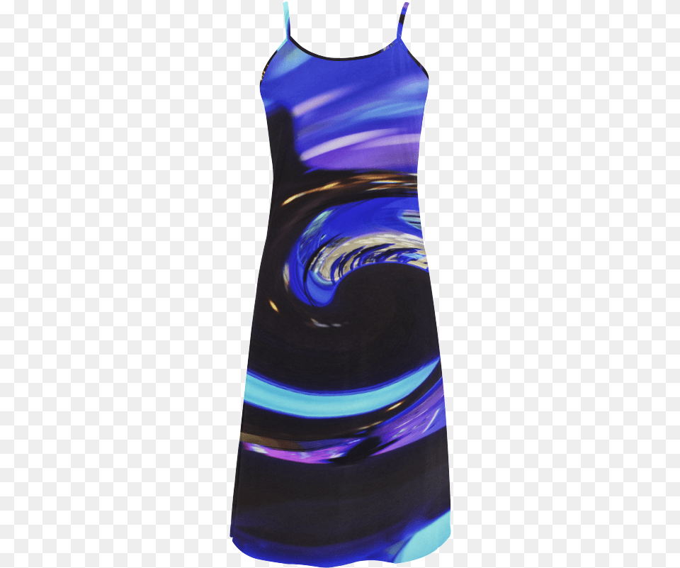 Swirling Colors Blue Swirl Alcestis Slip Dress Cocktail Dress, Clothing, Tank Top, Adult, Female Png Image