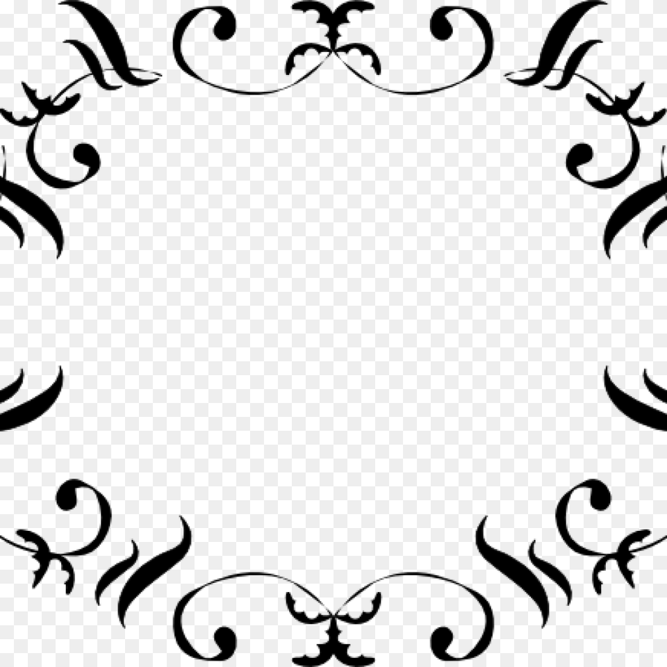 Swirls Border Clipart Download, Gray Free Png