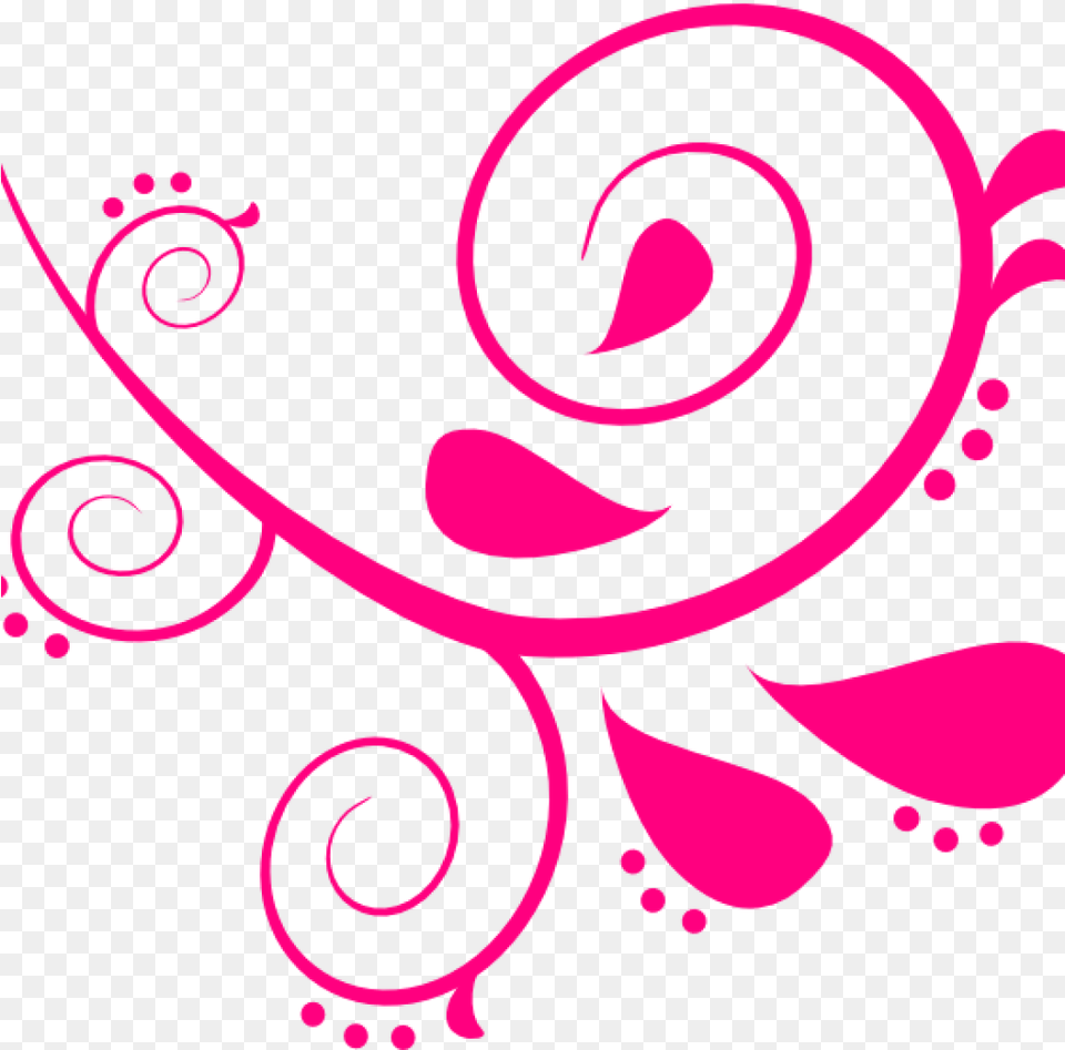 Swirls Clip Art Pink Left Swirl Clip Art At Clker Vector Pink Swirl Vector, Floral Design, Graphics, Pattern Free Transparent Png
