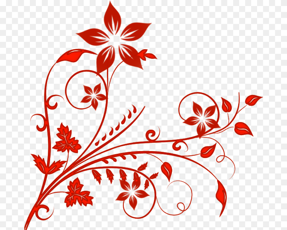 Swirls Red Floral Designs, Art, Floral Design, Graphics, Pattern Free Png Download