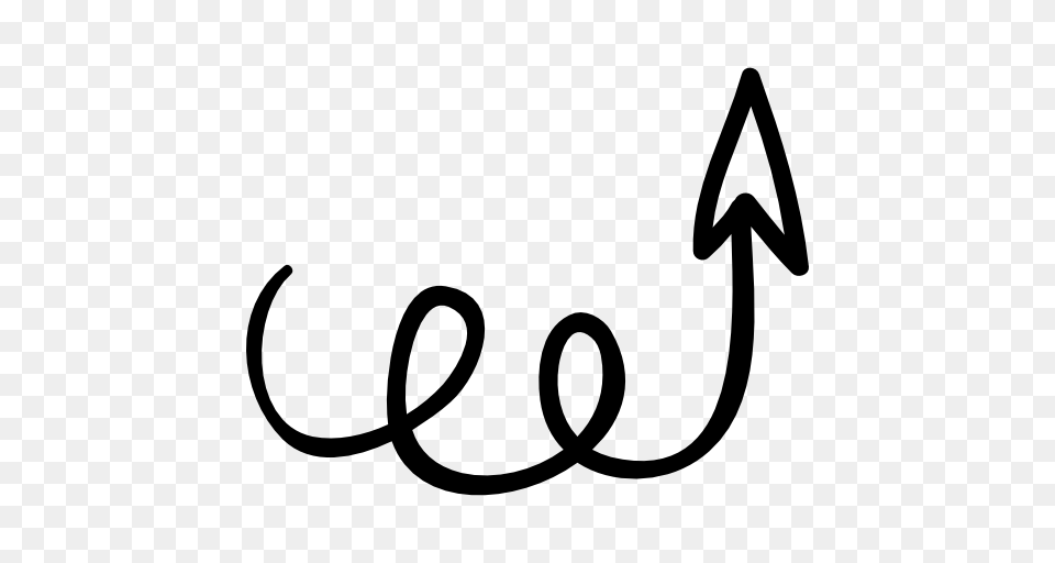 Swirly Arrow Pointing Upwards, Handwriting, Text, Smoke Pipe Png Image