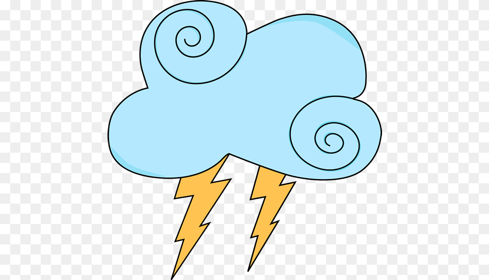 Swirly Cloud With Lightning Weather Clip Art Clouds, Animal, Fish, Sea Life, Shark Free Png Download