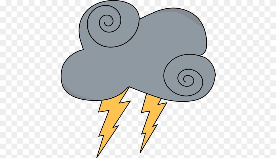 Swirly Gray Cloud With Lightning Clipartsvg, Animal Free Transparent Png