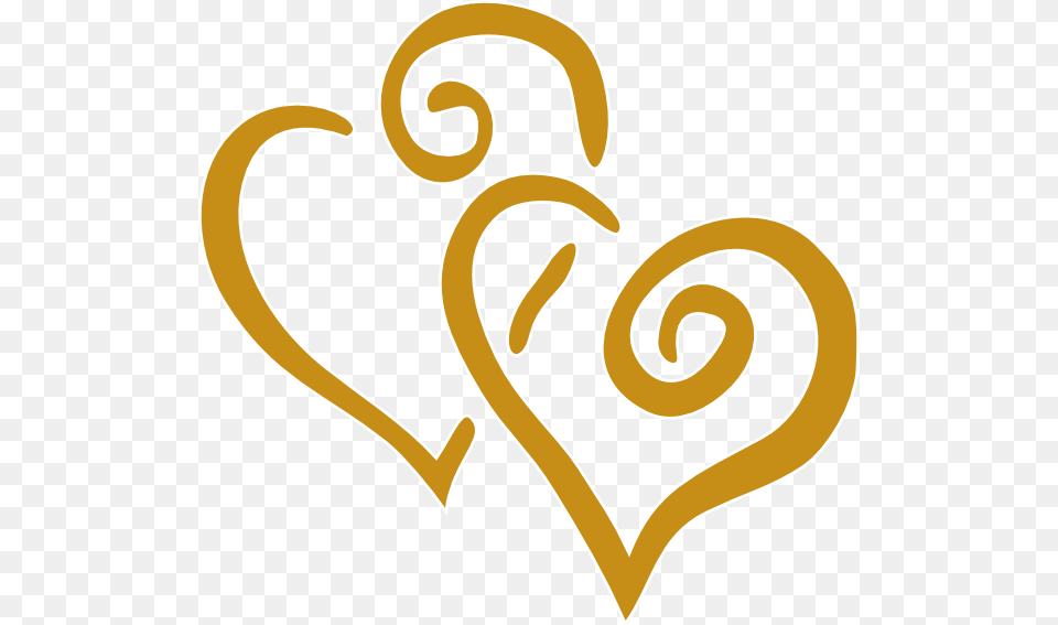 Swirly Heart Clipart Picture Free Gold Hearts Anniversary Clipart, Bow, Weapon Png