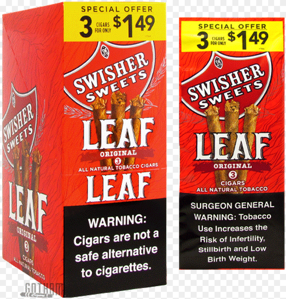 Swisher Sweets Leaf Original Box And Foil Pack Swisher Sweets, Advertisement, Poster Png Image