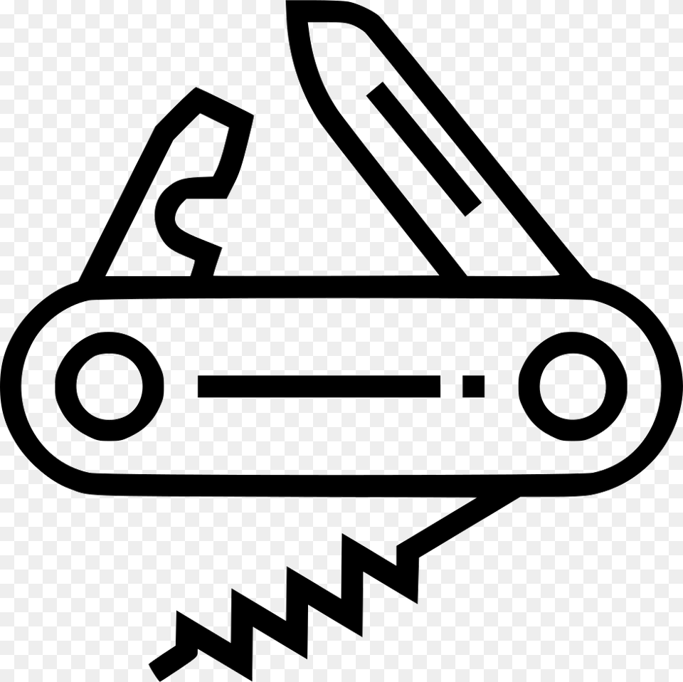 Swiss Army Knife Icon Download, Stencil, Device, Grass, Lawn Free Transparent Png