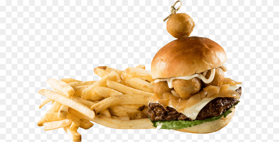 Swiss Mushroom Burger Hamburger, Food, Food Presentation, Fries Free Transparent Png