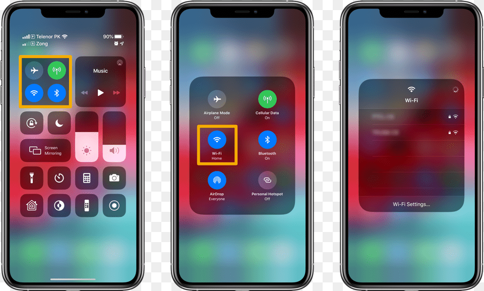 Switch Wi Fi Networks From Control Center Ios 14 Iphone, Electronics, Mobile Phone, Phone Free Png