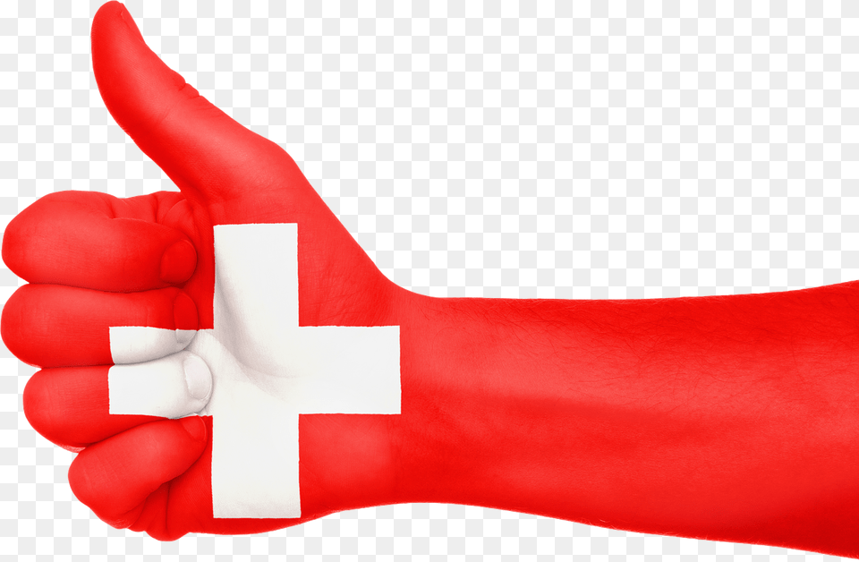 Switzerland Flag Hand Malawi Flag, Clothing, Glove, Body Part, Person Png Image