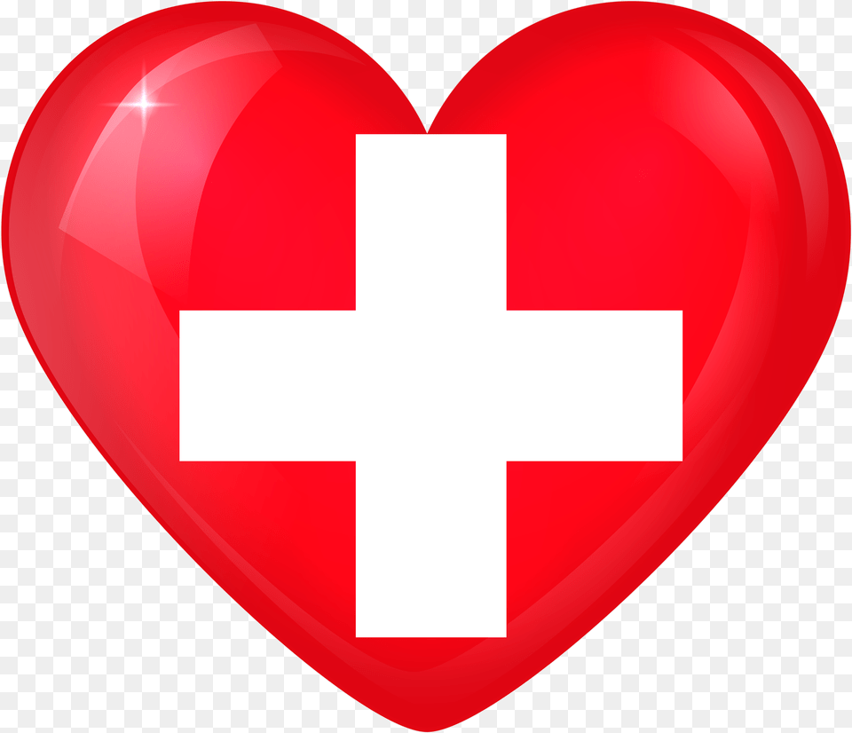 Switzerland Large Heart Flag Schweiz Liebe, First Aid, Logo, Symbol Free Png Download