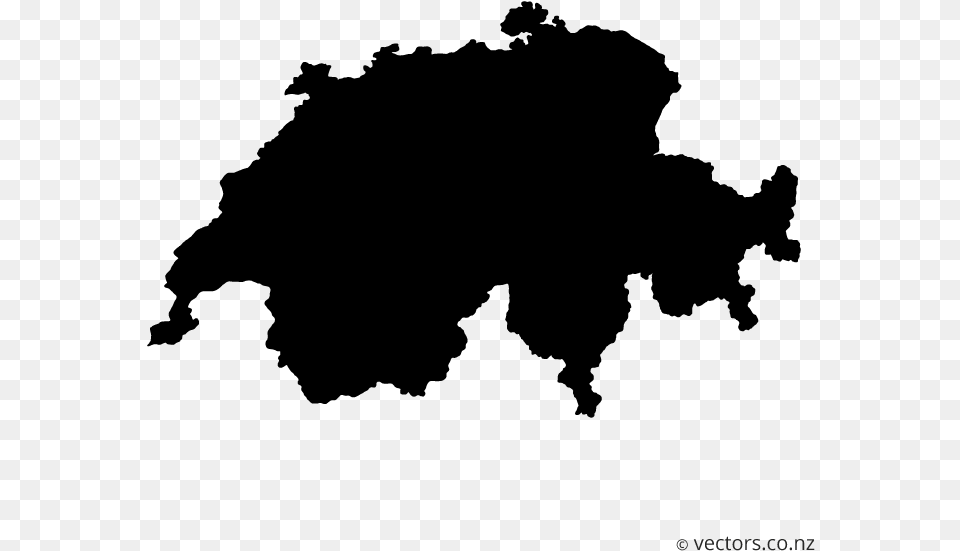 Switzerland Map Vector, Gray Png Image