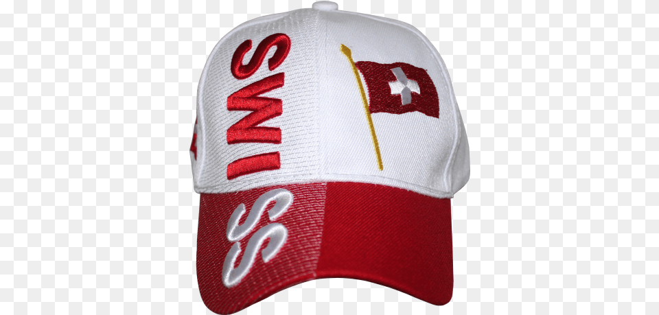 Switzerland Rough Tex White Cap Ruffin Flag For Baseball, Baseball Cap, Clothing, Hat Free Png Download