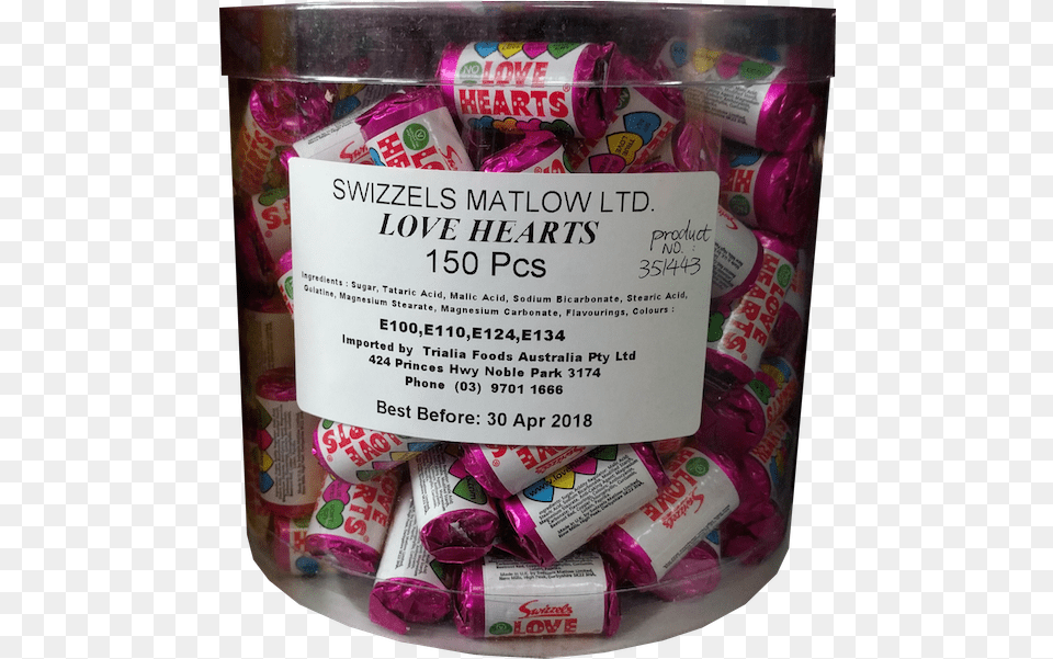 Swizzels Matlow Love Hearts 150 Pcs Fun Size, Candy, Food, Sweets, Tape Png Image