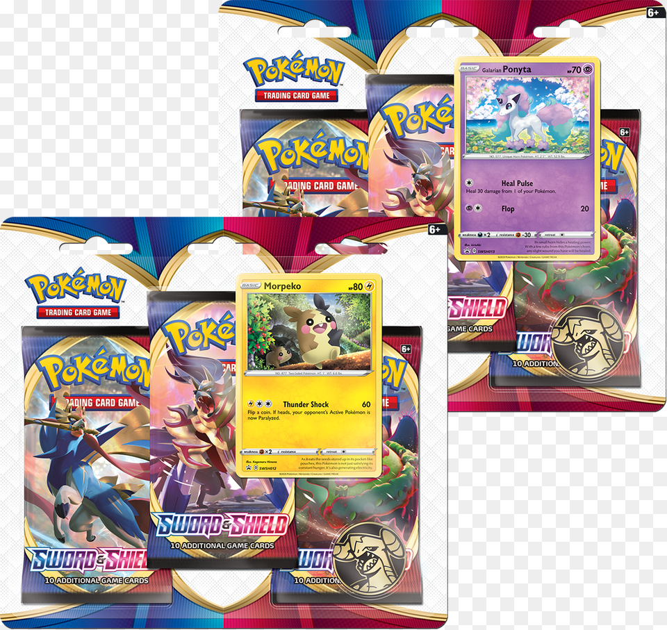 Sword Amp Shield Three Booster Blister Pack Pokemon Sword And Shield Cards, Advertisement, Poster, Adult, Female Png Image