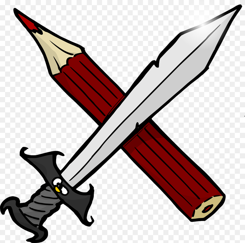 Sword And Pencil, Weapon, Blade, Dagger, Knife Free Png Download