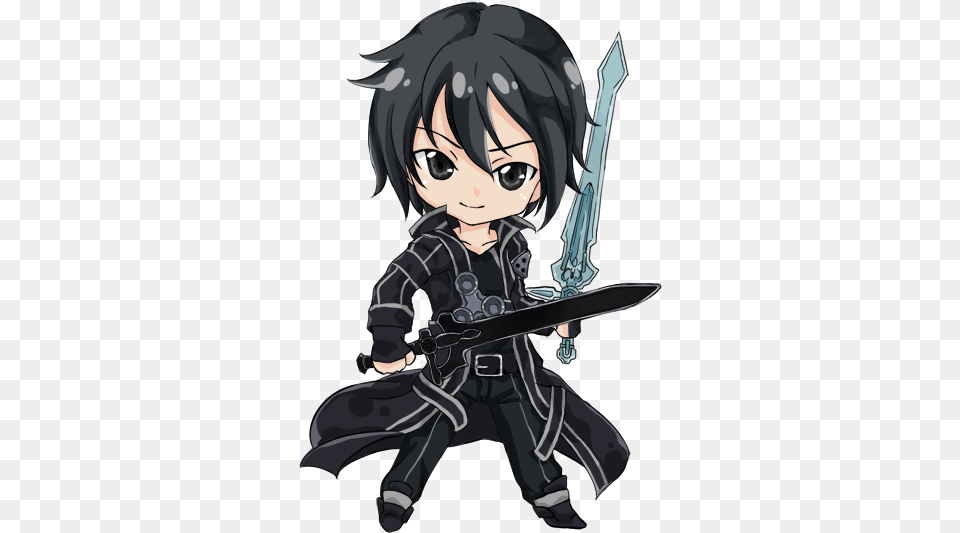 Sword Art Online And Information Chibikirito Aottg Kirito, Book, Comics, Publication, Baby Free Png Download