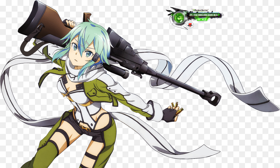 Sword Art Online Fatal Bullet Sinon, Book, Comics, Publication, Person Free Png