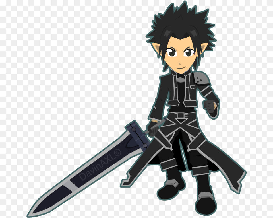 Sword Art Online Kirito Clipart Tideas Art Sword Online Kirito Alo, Book, Comics, Publication, Baby Free Png Download