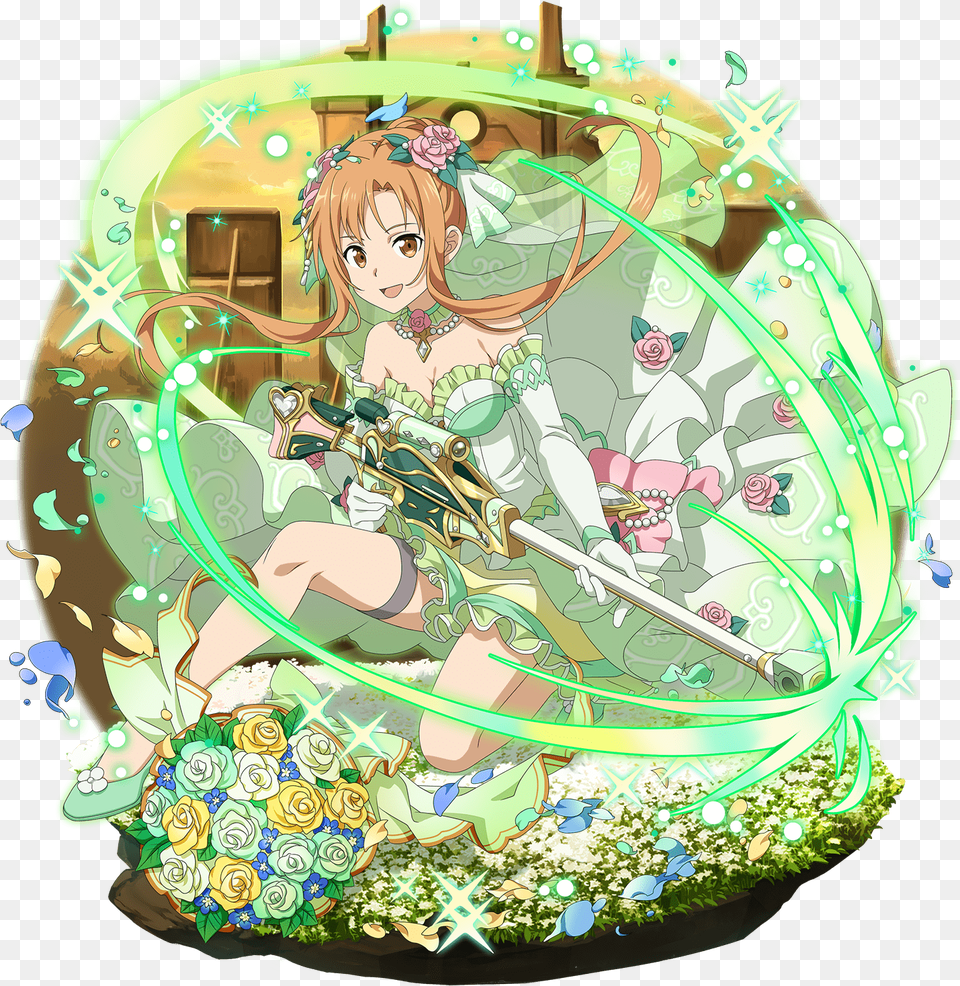 Sword Art Online Memory Defrag Asuna Ggo, Book, Comics, Publication, Face Png