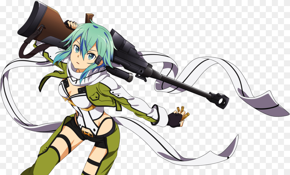 Sword Art Online Sinon, Book, Comics, Publication, Face Png