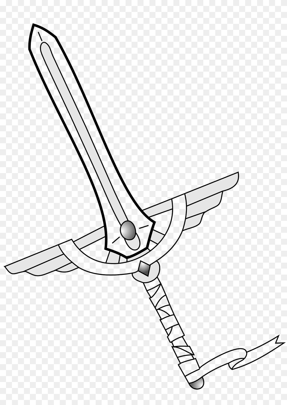 Sword Black And White Clipart, Weapon, Bow Free Png