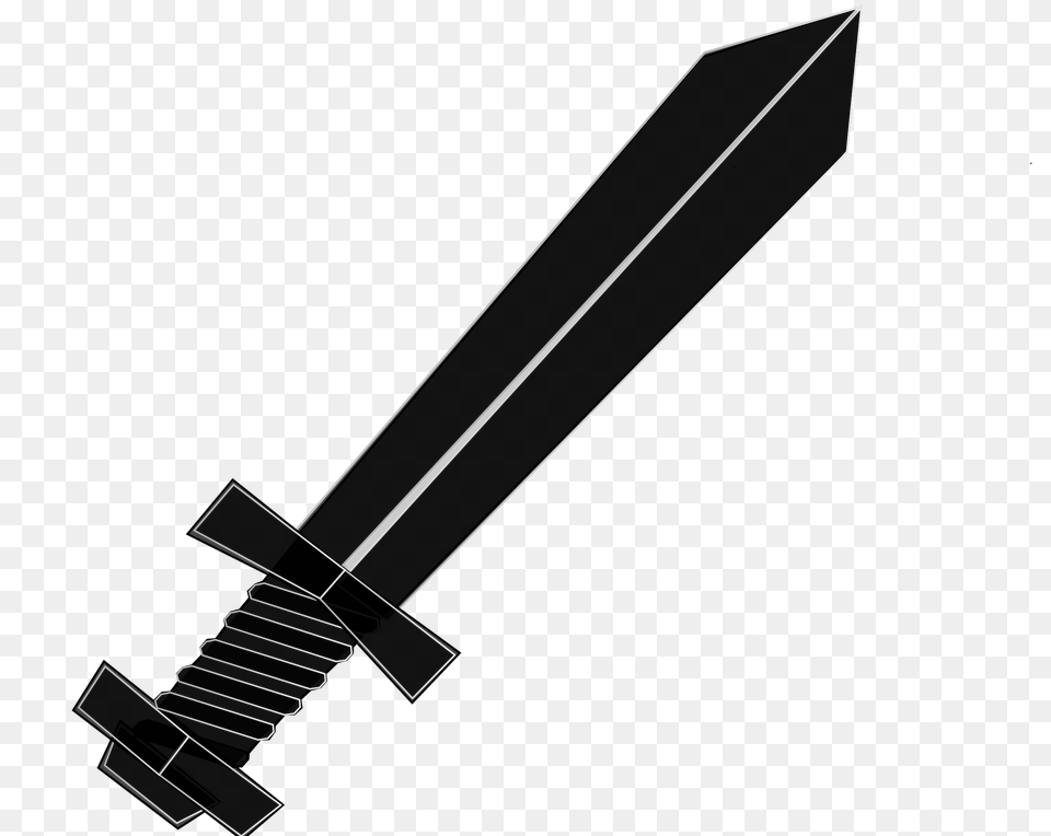 Sword Black And White Transparent Sword Black And White, Weapon, Light Free Png Download