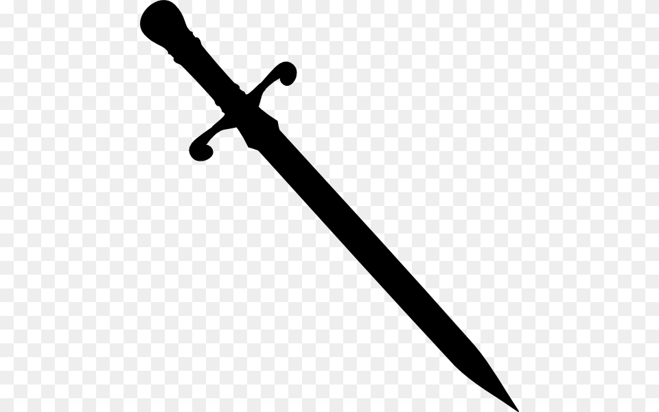 Sword Black Clip Art Library Sword Silhouette, Weapon, Blade, Dagger, Knife Png