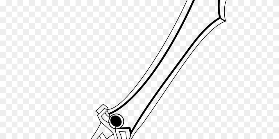 Sword Clipart Outline, Gray Png