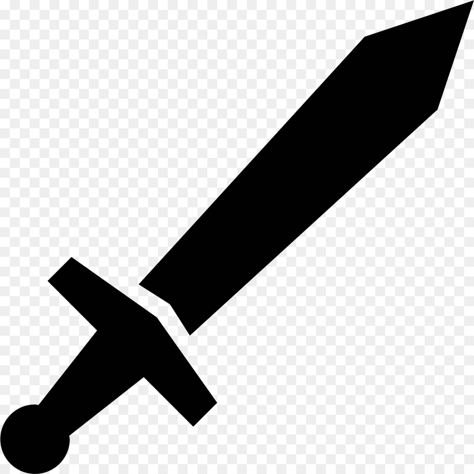 Sword Icon Black Sword, Gray Free Transparent Png