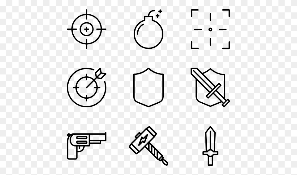 Sword Icons, Gray Png