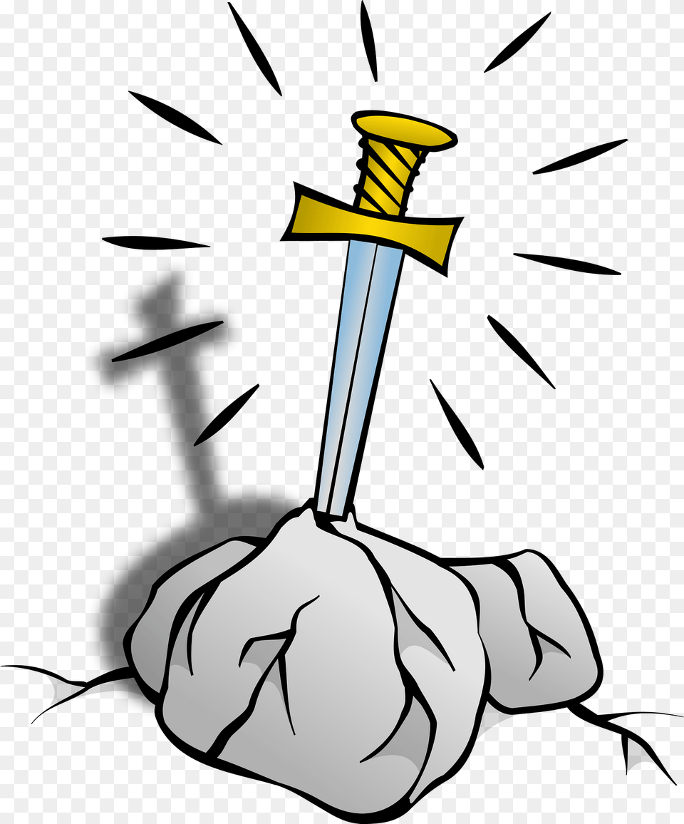 Sword In Stone Clip Art, Light, Weapon, Animal, Fish Free Png Download