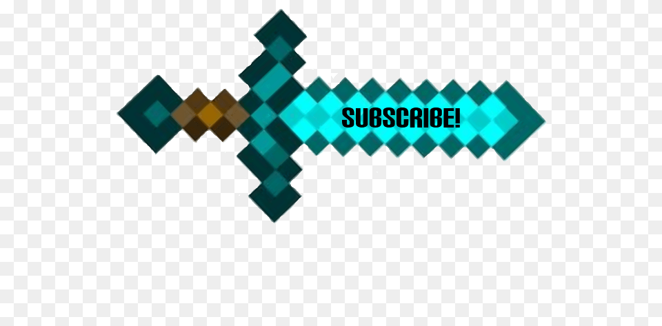 Sword Subscribe Game Master Template Video Minecraft Minecraft Diamond Sword Blade, Pattern, Art, Graphics, Outdoors Png Image