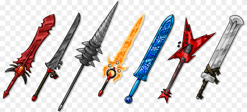 Sword Vector Fantasy Pixel Art Lightning Spear, Weapon, Blade, Dagger, Knife Free Png Download