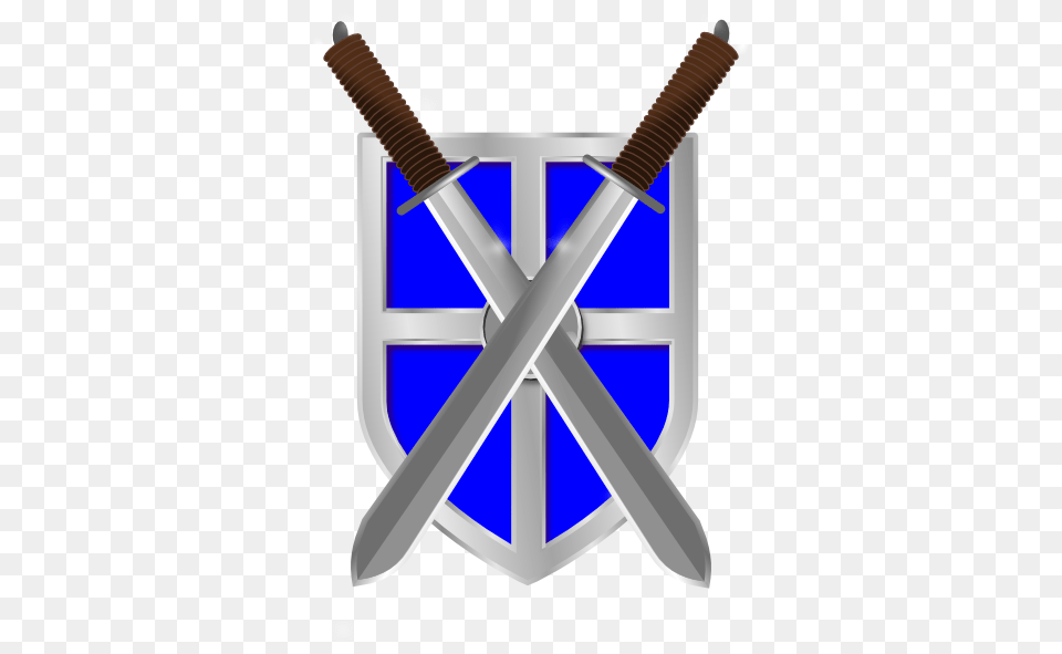 Swords And Blue Shield Clip Arts Download, Sword, Weapon, Armor, Blade Free Transparent Png
