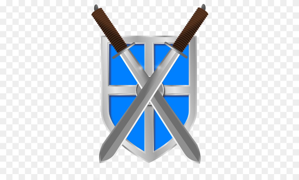 Swords And Light Blue Shield Clip Art Vector Knight Shield Medieval Transparent Shield, Armor, Sword, Weapon, Blade Free Png