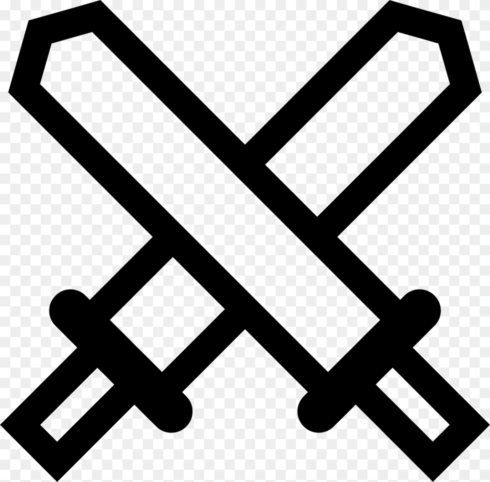 Swords Crossed Two Swords Crossing Icon, Stencil, Symbol Free Png