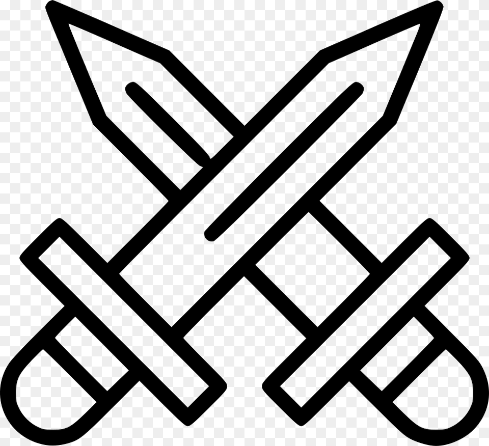 Swords Crossed Vector Barbell, Stencil, Symbol, Device, Grass Free Png