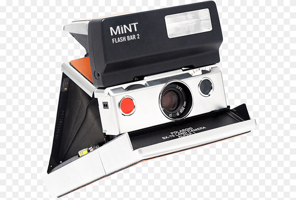 Sx 70 With Mint Flash Bar Polaroid Sx 70 Accessories, Camera, Electronics, Digital Camera Free Transparent Png