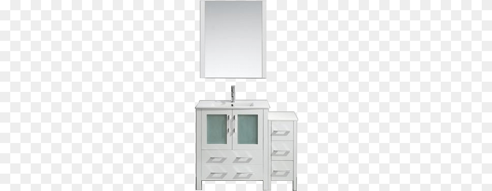 Sydney 24quot White Single Sink Modern Standing Bathroom Bathroom, Double Sink, Cabinet, Furniture, White Board Png
