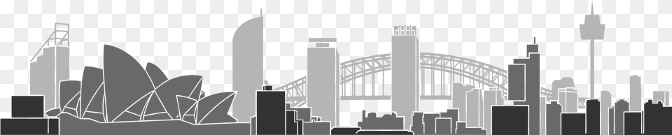 Sydney Skyline Silhouette, Arch, Architecture, City, Arch Bridge Png