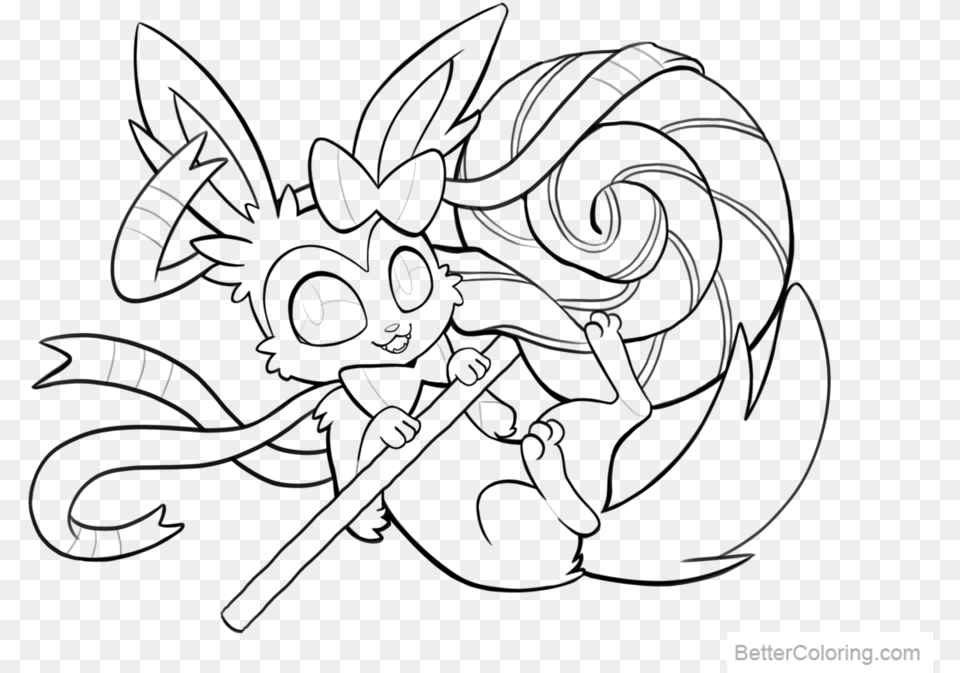 Sylveon Coloring Pages Lines By Tsaoshin Printable Eevee Evolution Pokemon Coloring Pages Png Image