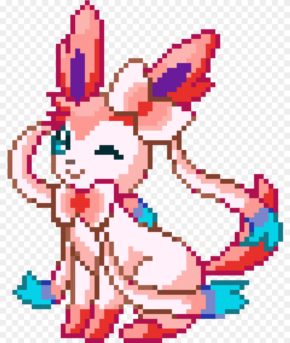 Sylveon Minecraft Pixel Art Pixel Art Pokemon Sylveon, Person, Face, Head Free Png Download