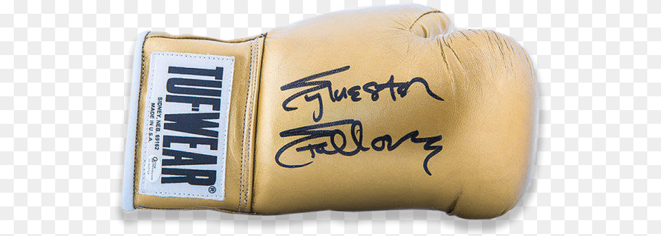 Sylvester Stallone Rocky Balboa Signed Gold Turf Wear Boxing Glove Boxing Glove, Clothing, Cushion, Home Decor Free Png Download