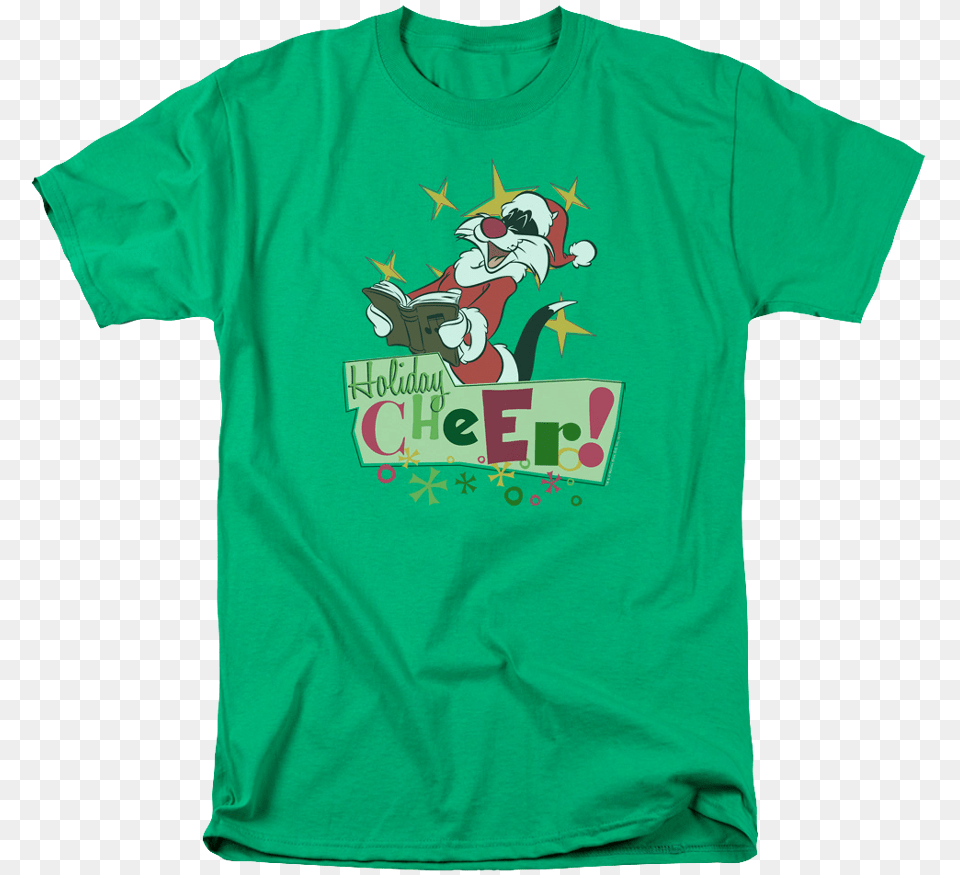 Sylvester The Cat Christmas Looney Tunes T Shirt Looney Tunes Christmas Tee, Clothing, T-shirt, Person Free Transparent Png