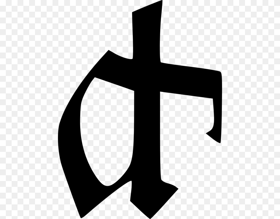 Symbol Cross Glyph Gothic Logo, Gray Free Transparent Png